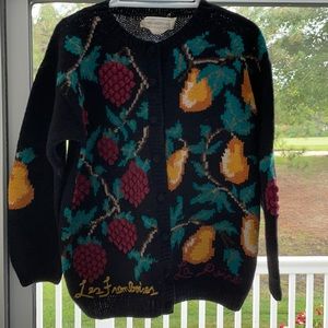 Women’s Vintage Eagles Eye Wool Cardigan Sweater M